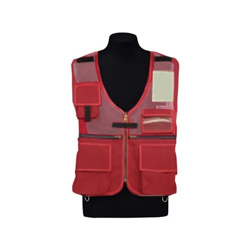 医療従事者ベスト(スタンダード) レッド フリー