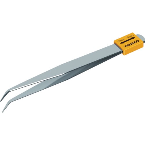 ステンレス製ピンセット開閉キャップ付AA先曲150