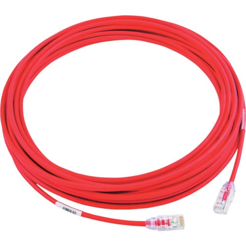 カテゴリ6A細径パッチコード10m赤