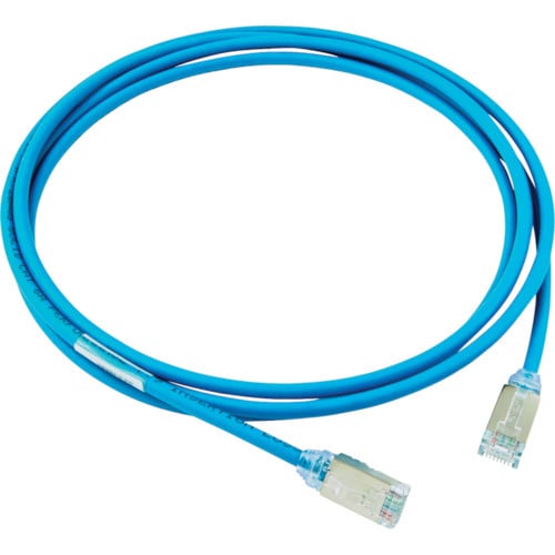 カテゴリ6A細径シールドパッチコード2m青