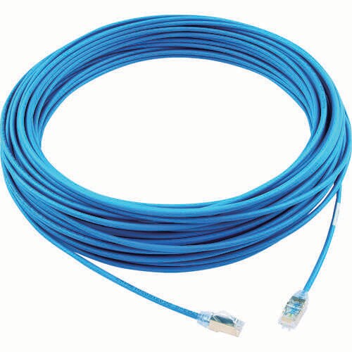カテゴリ6A細径シールドパッチコード30m青