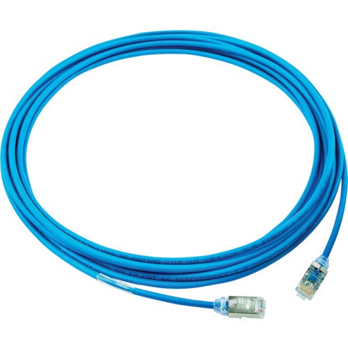 カテゴリ6A細径シールドパッチコード5m青