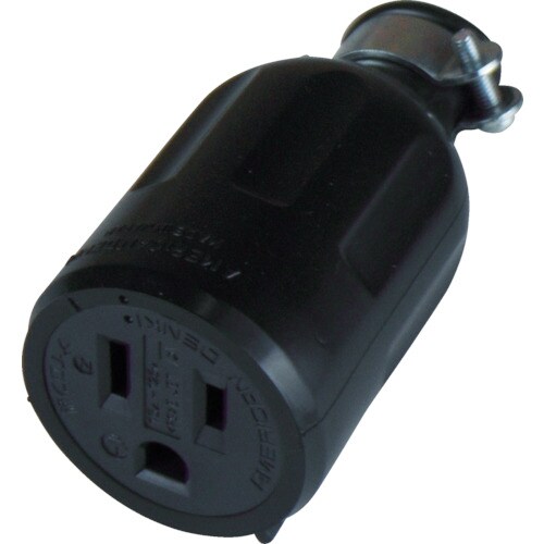 平刃形ゴムコネクタボディ接地2P15A125V