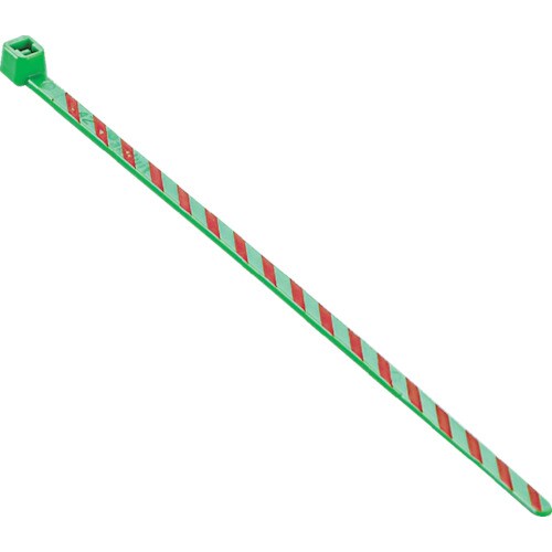 ストライプナイロン結束バンド緑/赤(50本入)