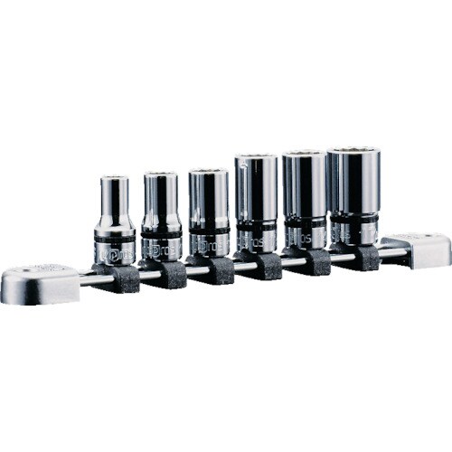 9.5sq.セミディープソケットセット十二角6コ組