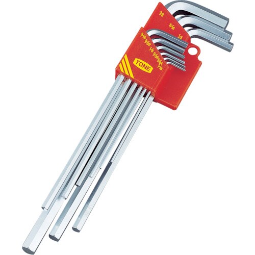 マスターツールロング六角棒L形レンチセット吋目