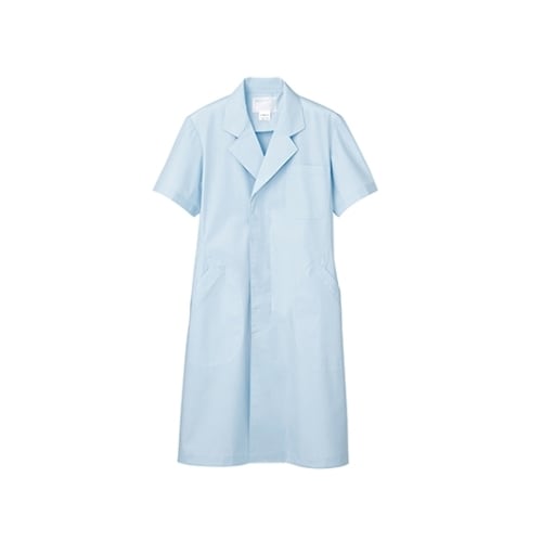 診察衣 メンズ 半袖S サックス 51−604 L