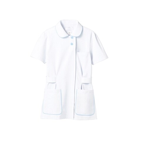 ナースジャケット (白/サックス) 3L