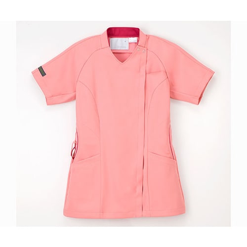 女子スクラブ コーラルピンク S M L 5362