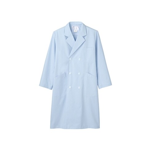 診察衣メンズ 長袖W サックス 71−673 LL