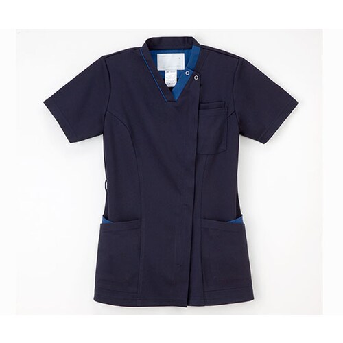 女子スクラブ ネイビー+ロイヤルブルー LL