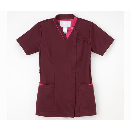 女子スクラブ ボルドー+ピンク EL RF5122