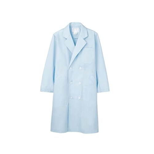 診察衣メンズ 長袖W サックス 51−613 LL