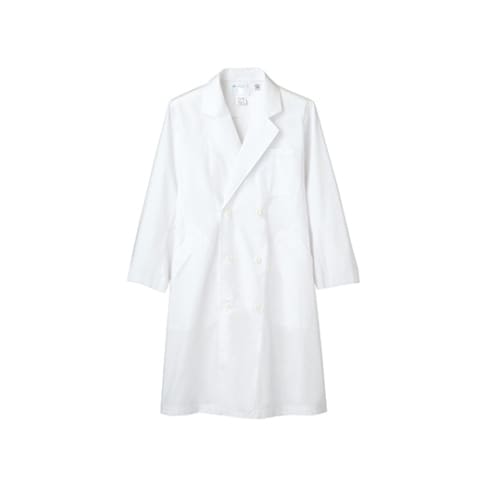診察衣 メンズ 長袖W 白 51−811 S