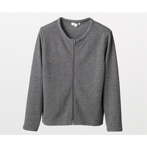 ダブルジップカーディガン グレー LL