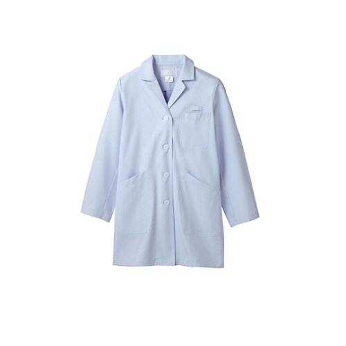 診察衣レディス 長袖S サックス 71−083 M