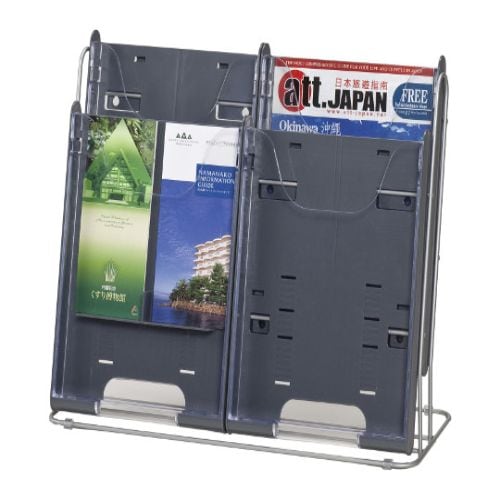 パンフレットスタンド 卓上型2列2段 グレー