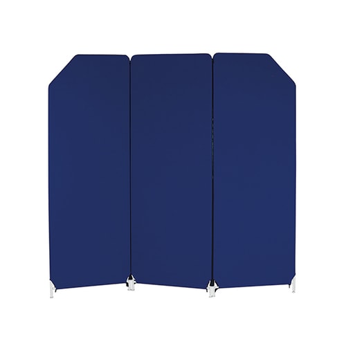 クロス貼りファスナー連結スクリーン3連ネイビー