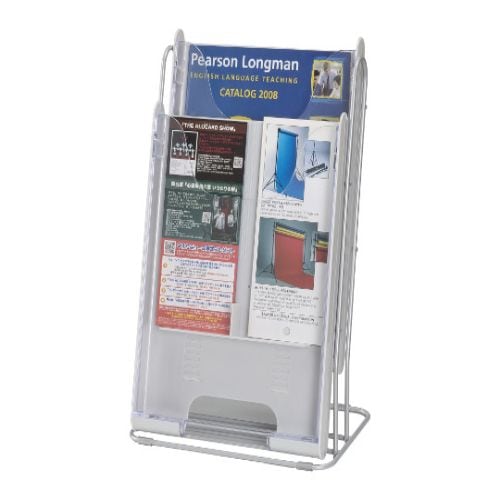 パンフレットスタンド 卓上型1列2段 ホワイト