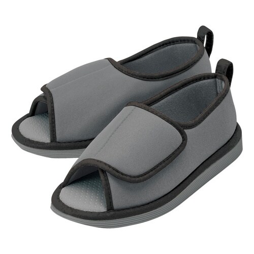 転倒予防シューズ(つま先なし) グレー M