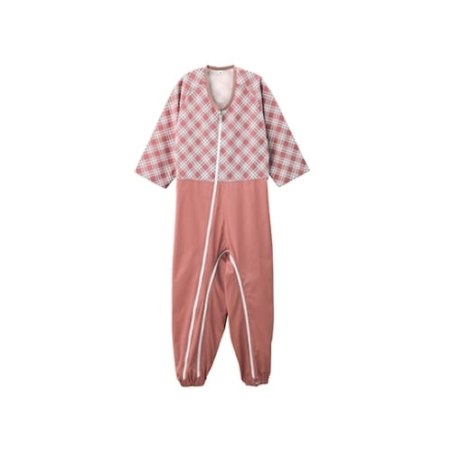 介護用フルオープンつなぎパジャマ ピンク LL