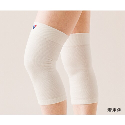 膝用パイル編み保温サポーター 1組 LL ホワイト