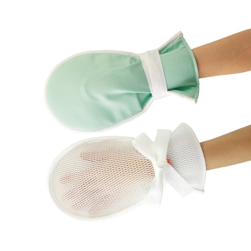 まもっ手 サラサラ(両手) ホワイト×グリーン