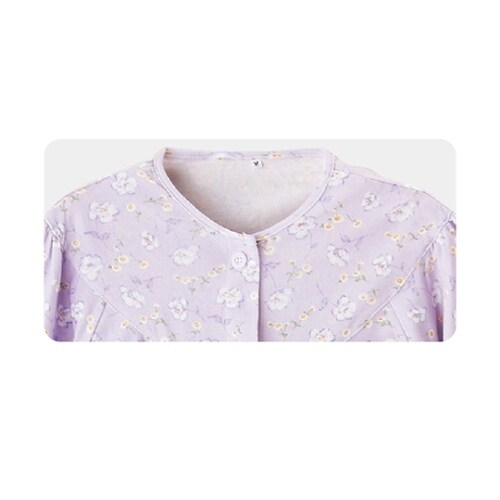 婦人介護フルオープンパジャマ パープル M