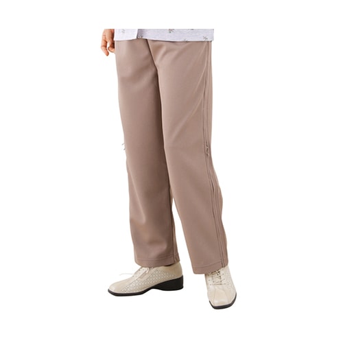 婦人脇全開ニットパンツ ベージュ L