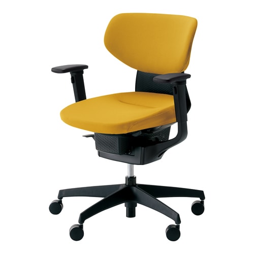 イング クッションラテラル可動肘 本体黒黄 硬床用