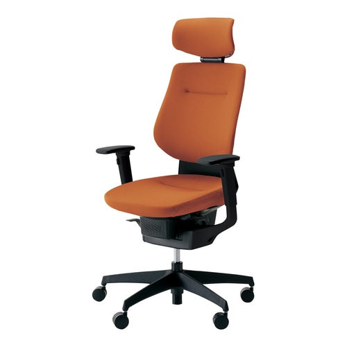 イング クッションヘッド付可動肘本体黒 橙 硬床用