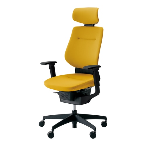 イング クッションヘッド付可動肘本体黒 黄 硬床用