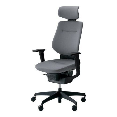 イング クッションヘッド付可動肘本体黒薄灰 硬床用