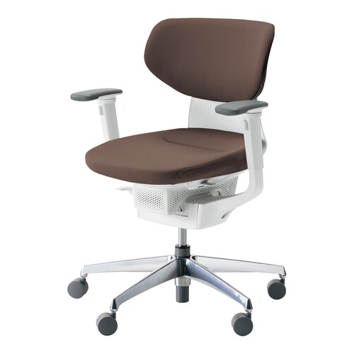 イング クッションラテラル可動肘本体白銀脚濃茶硬床