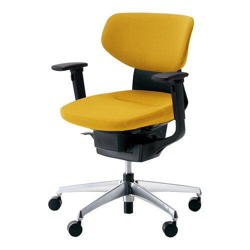 イングクッションラテラル可動肘本体黒銀脚黄 硬床用