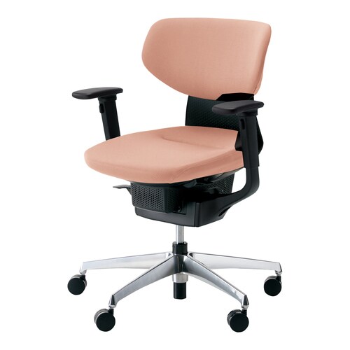 イングクッションラテラル可動肘本体黒銀脚灰桃硬床用