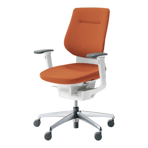 イングクッションバーチカル可動肘本体白銀脚橙硬床用