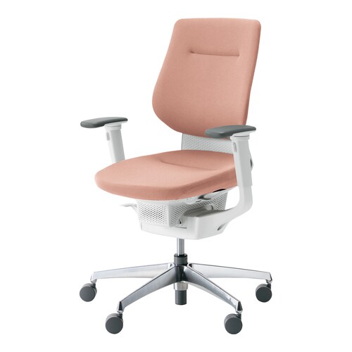 イングクッションバーチカル可動肘本体白銀脚灰桃硬床