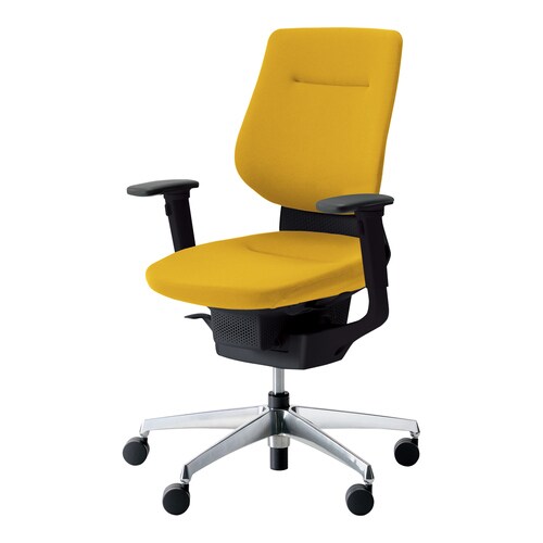 イングクッションバーチカル可動肘本体黒銀脚黄硬床用