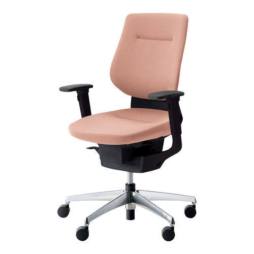 イングクッションバーチカル可動肘本体黒銀脚灰桃硬床