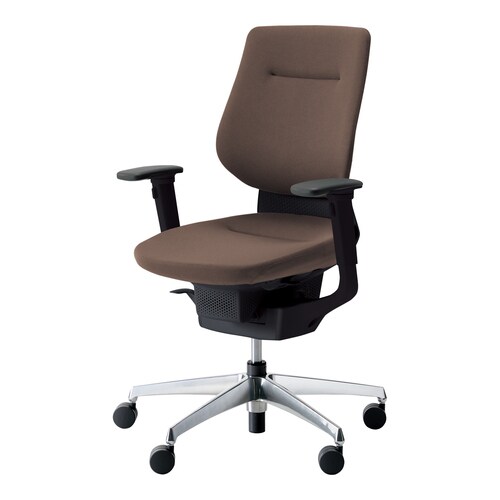 イングクッションバーチカル可動肘本体黒銀脚濃茶硬床