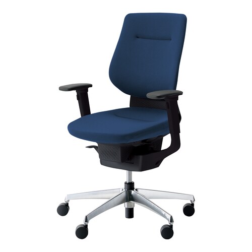 イングクッションバーチカル可動肘本体黒銀脚紺硬床用