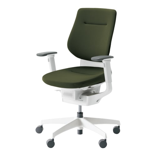 イング クッションバーチカル可動肘本体白深緑硬床用