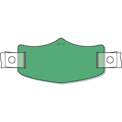 e帽章緑無地 ヘルメット用樹脂バンド付