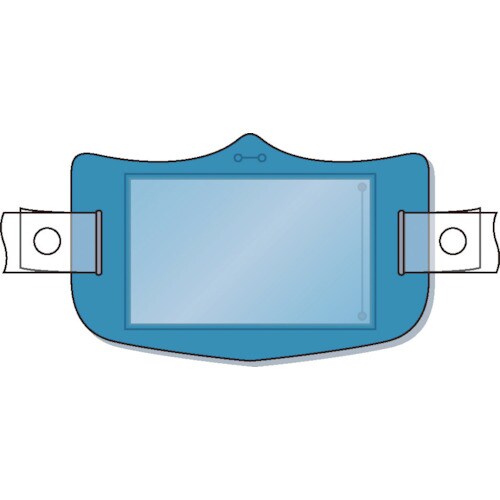 e帽章透明ポケット付き青 ヘルメット用樹脂バンド付