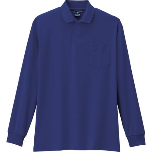 制電・防透・消臭長袖ポロシャツ1ネイビー3L