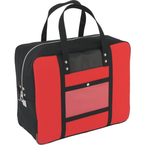 帆布メール用ボストン(LL)馬蹄錠金具付赤