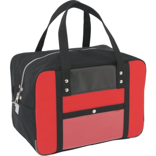 帆布メール用ボストンMマチ広馬蹄錠金具付赤