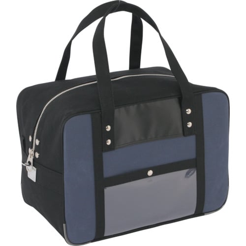 帆布メール用ボストンMマチ広馬蹄錠金具付紺