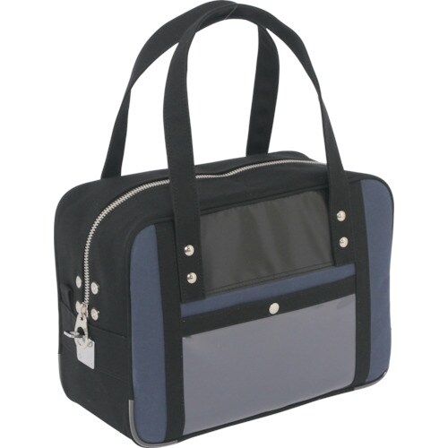 帆布メール用ボストン(S)馬蹄錠金具付紺